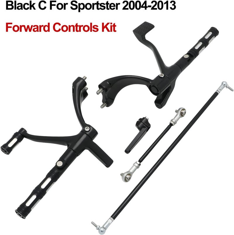 FENGREN Motorcycle Forward Controls Complete Kit Pegs Levers Linkages For Harley 2004-2013 Sportster XL 883 1200 Forty Eight XL883 XL1200 Black - Image 4